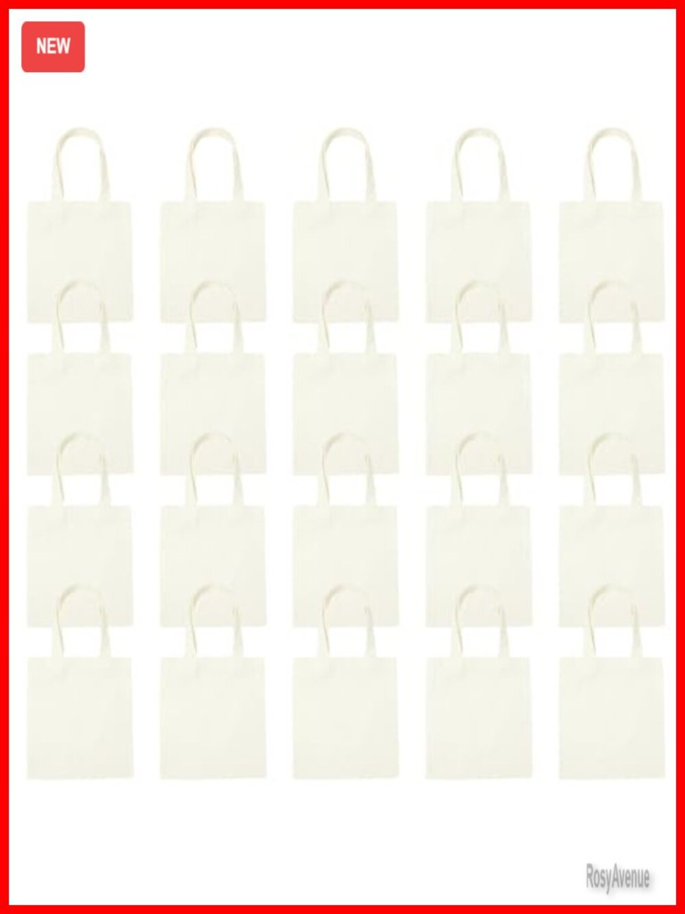 20 Pc Mini Canvas Tote Bags Blank DIY Craft Gift Bags Washable Reusable 8.6x8.8